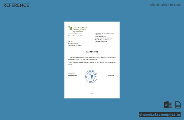 Liberia IB International Bank Referenzbeispiel Vorschau